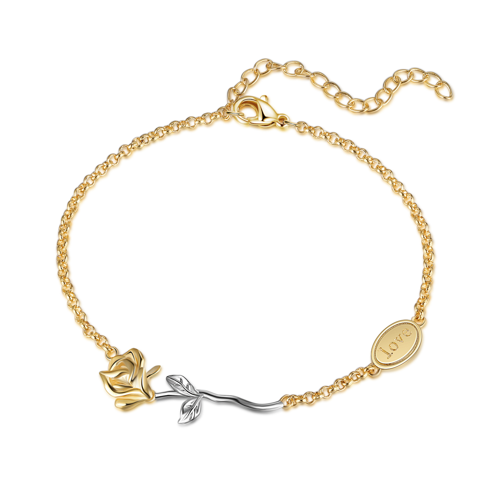 Rose Pendant Bracelet Simple Flower Bracelet for Women