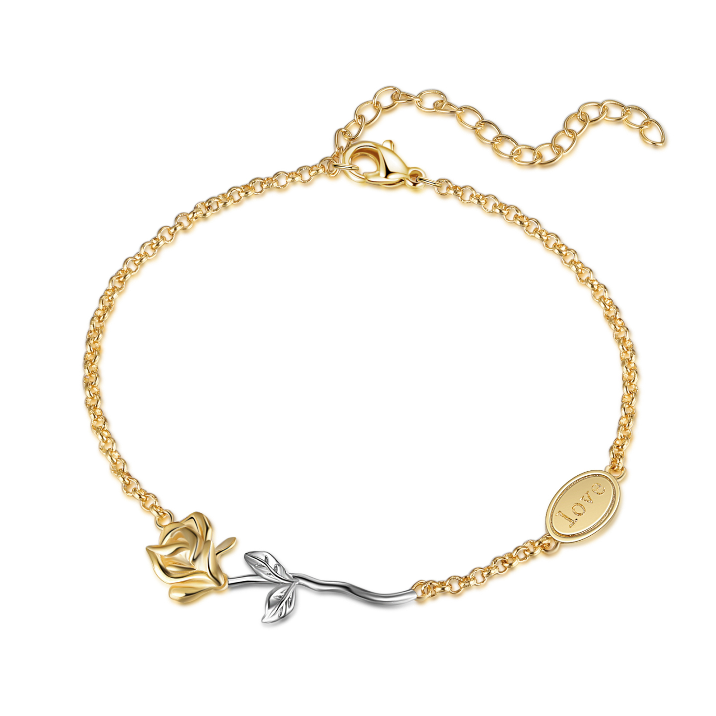 Rose Pendant Bracelet Simple Flower Bracelet for Women