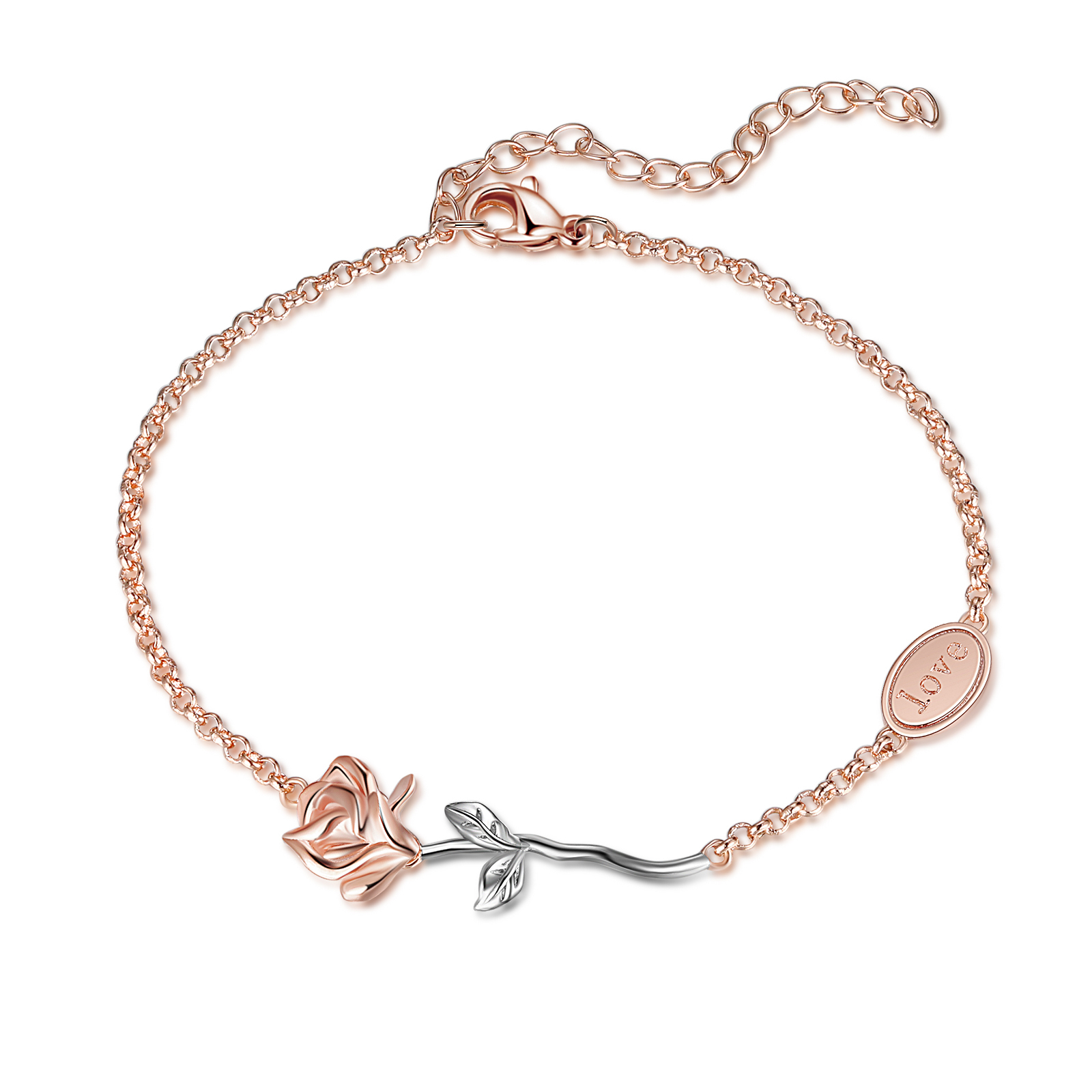 Rose Pendant Bracelet Simple Flower Bracelet for Women