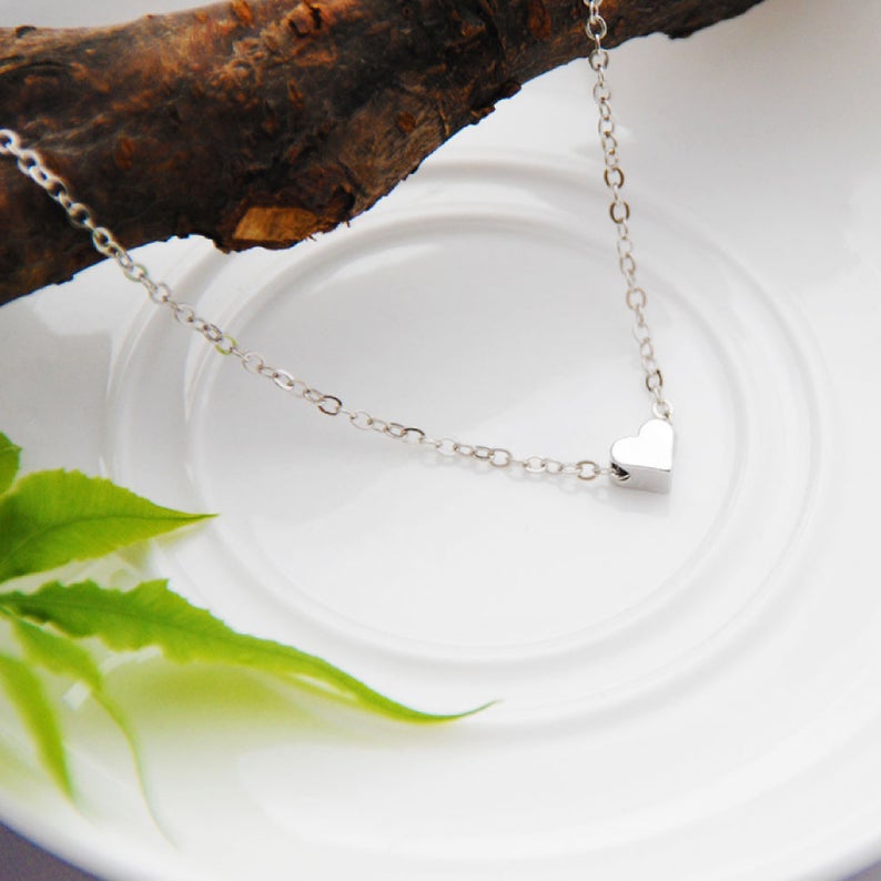 Heart Necklace Silver Necklace Gift For Her