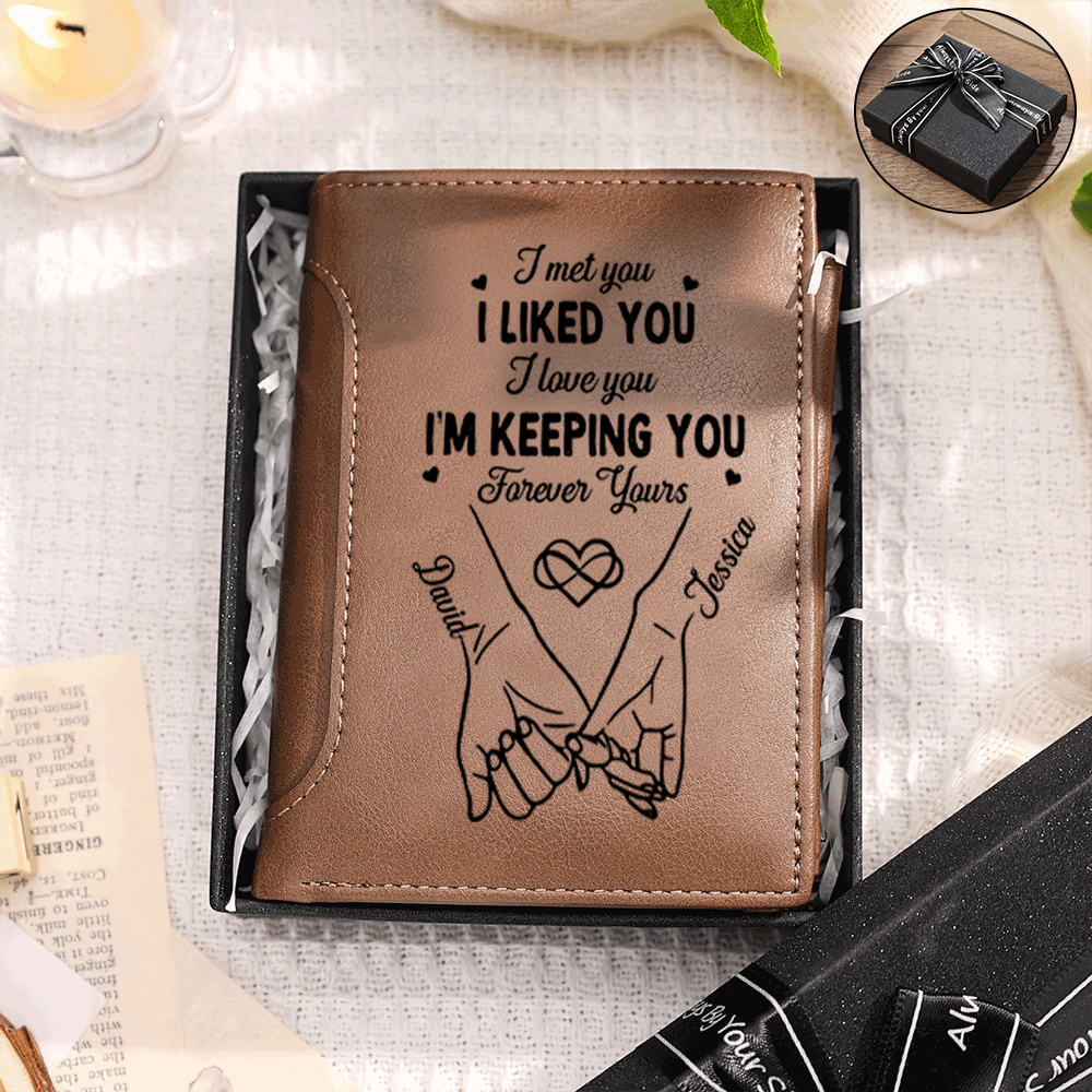 Personalized Leather Wallet Customisable Gift for Father's Day Birthday Christmas Practical Present for Dad Husband Boyfriend |Lorajewel