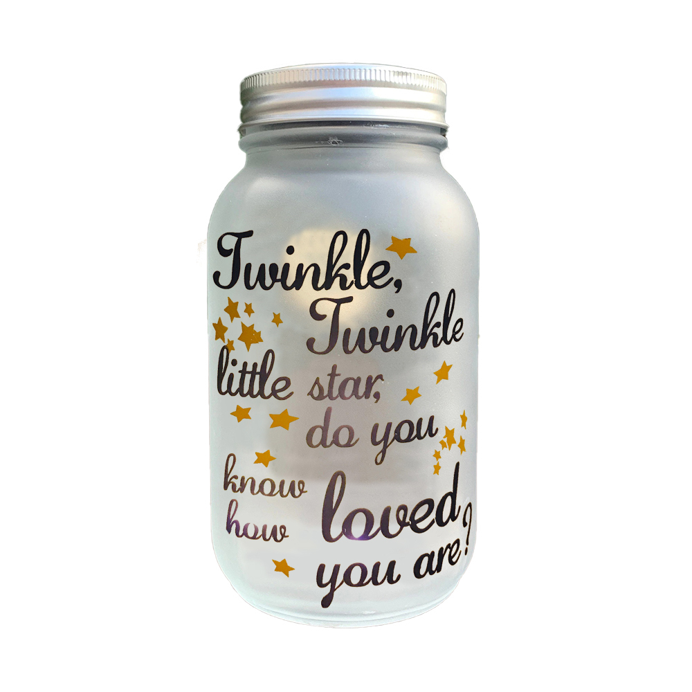 Mason Jar Night Light Twinkle Twinkle Little Star Led Lamp Home Decor