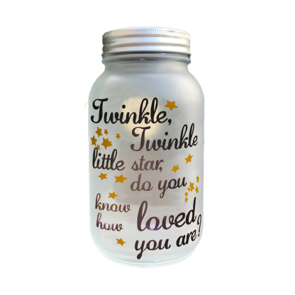 Mason Jar Night Light Twinkle Twinkle Little Star Led Lamp Home Decor