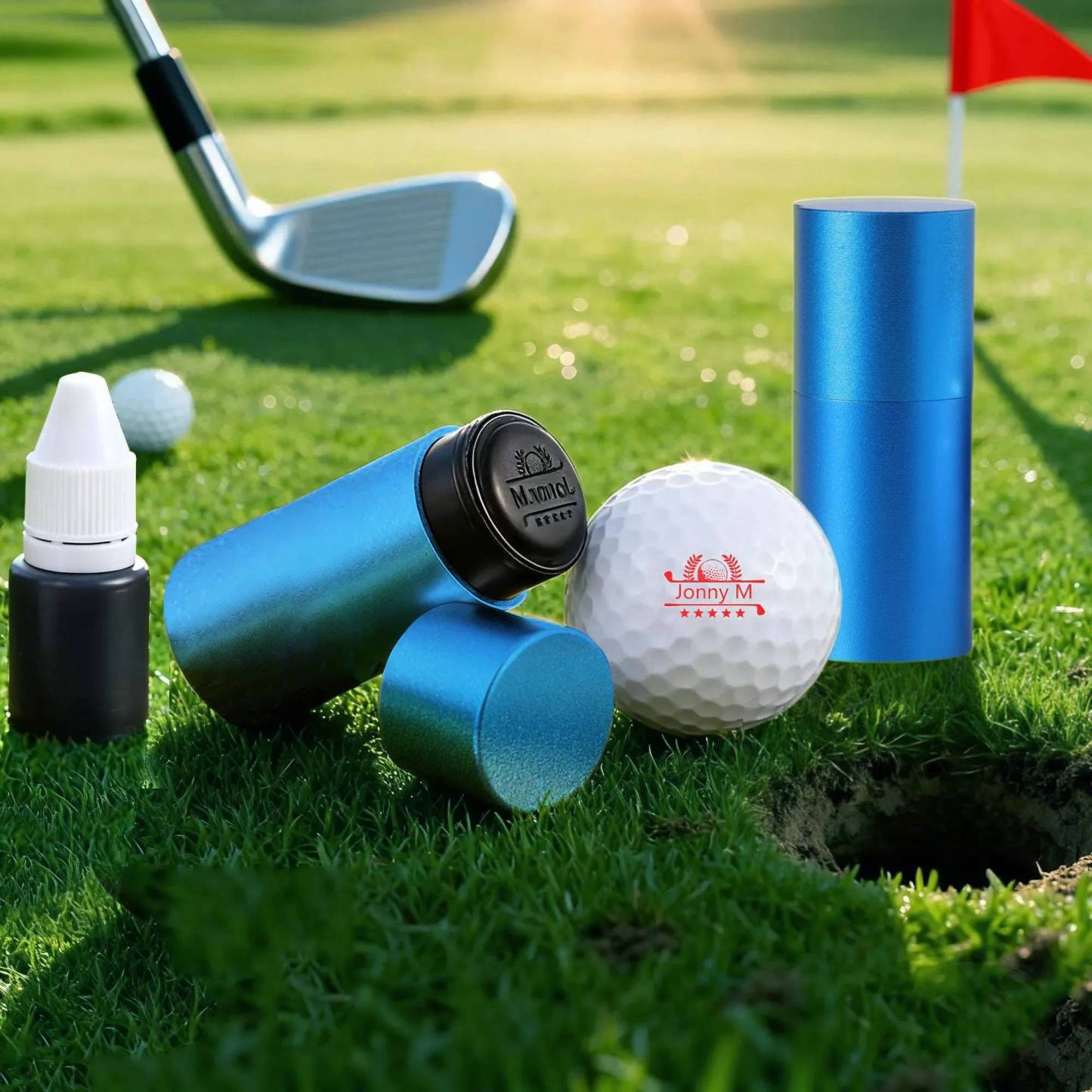 Personalized Golf Ball Stamp, Sleek Metal Case Practical Gift for Golfers