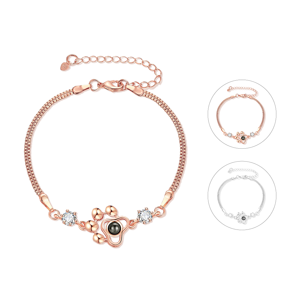 Paw Projection Bracelet Personalized Photo Bracelet Creative Gift for Her