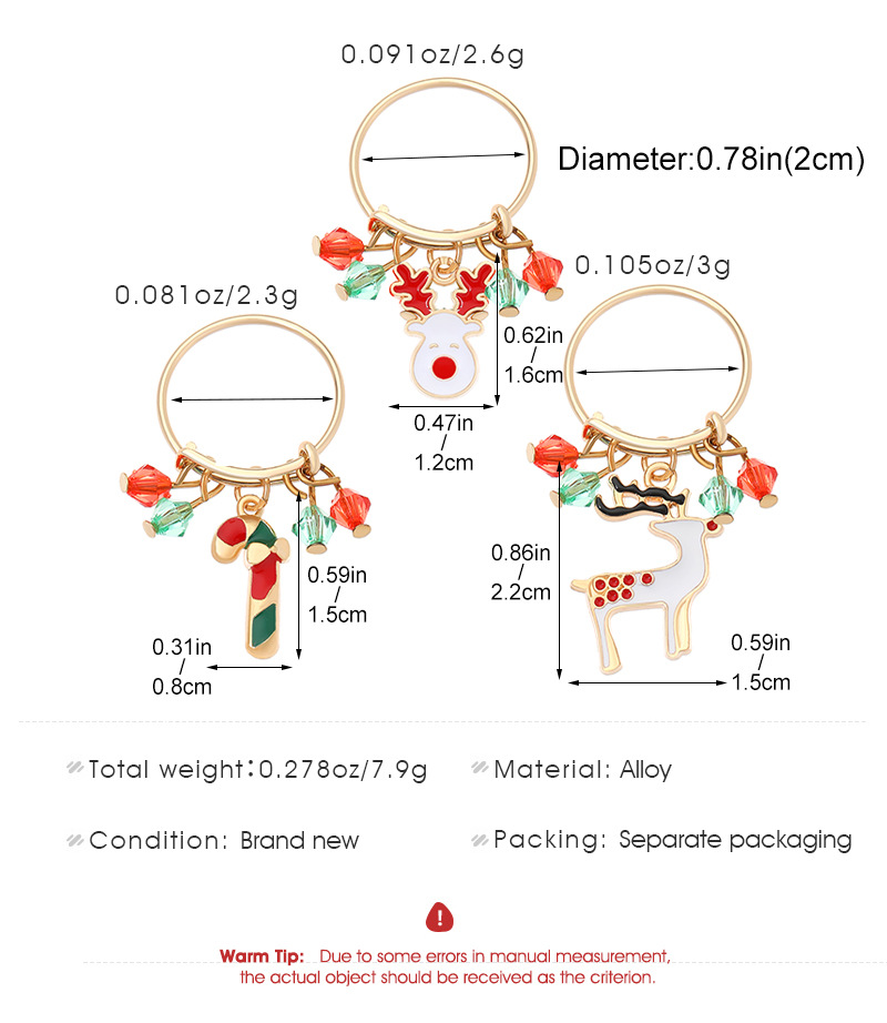 Christmas Charm Rings Festive Gift for Family Members