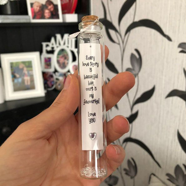 Personalized Photo Wishing Bottle with 5 Pictures Romantic Gifts for Couple