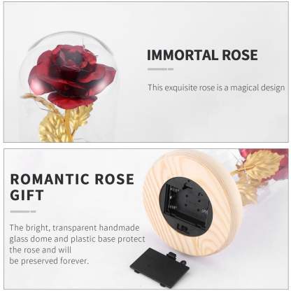 Enchanted Rose Night light Custom Text Eternity Rose LED Lamp Romantic Gift