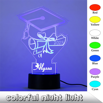 2023 Bachelor Cap Night Light Custom Name Lamp Graduation Gift