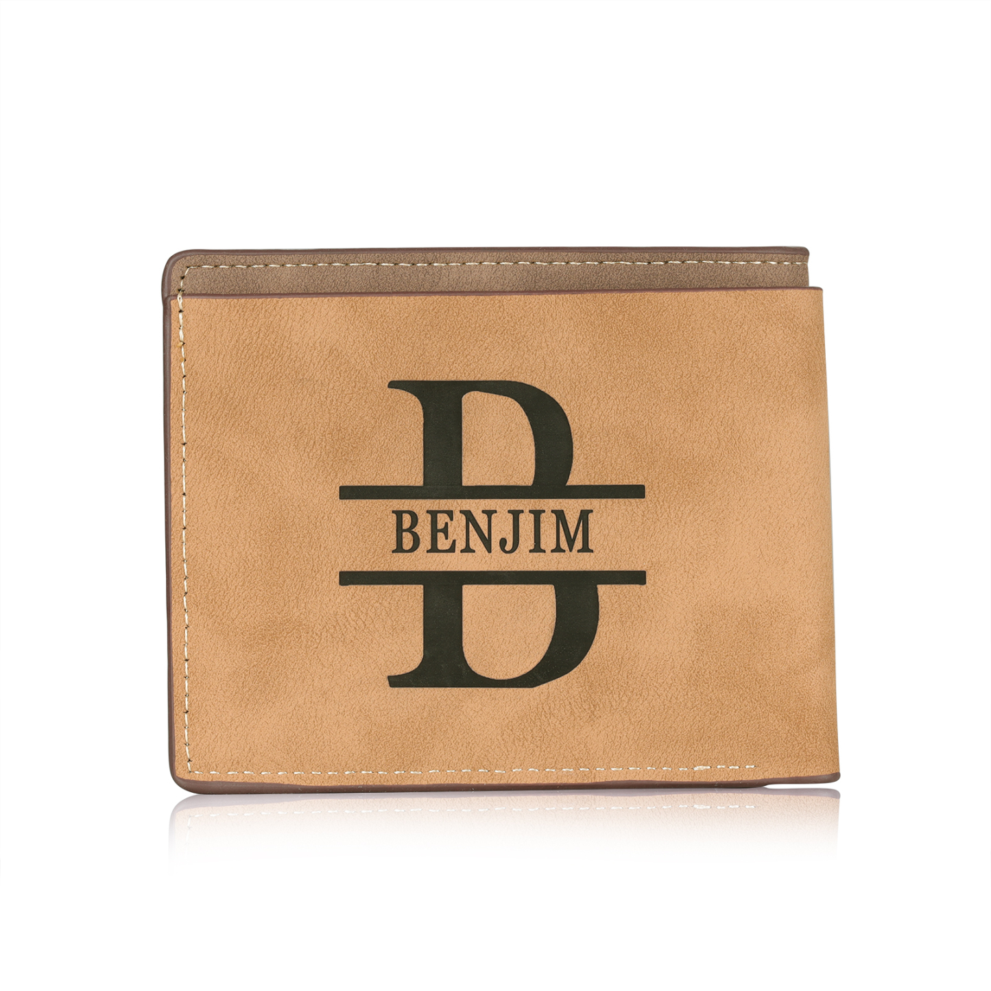 Men Bifold Wallet Personalized Photo with Monogram Wallet for Him