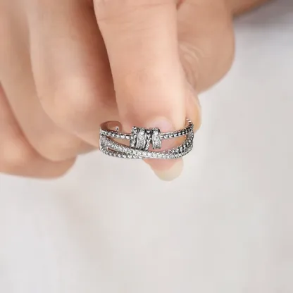 To My Daughter-S925 Spinning Bead Fidget Ring Gifts For Daughter