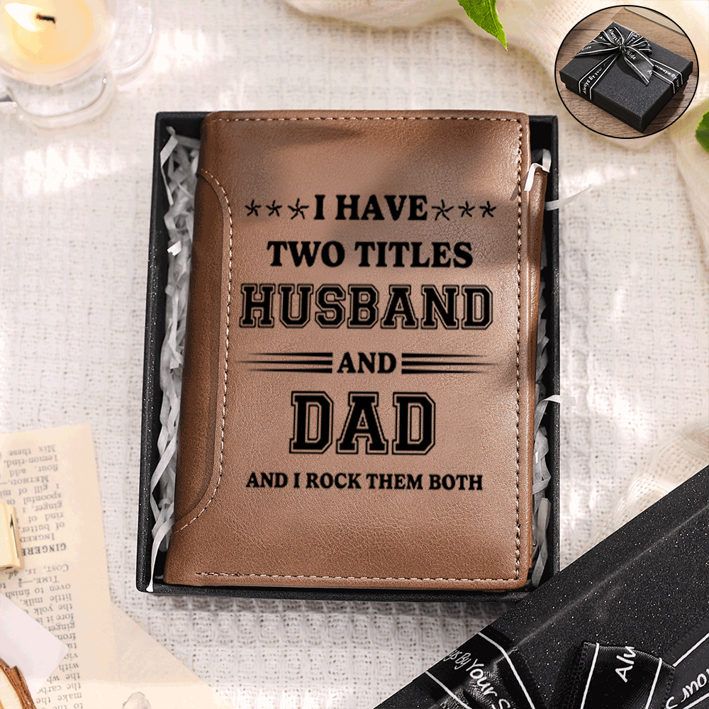 Personalized Dad Wallet with Custom 3-10 Names - “First a Husband, Then a Dad” Gift for Dad/ Husband | Lorajewel