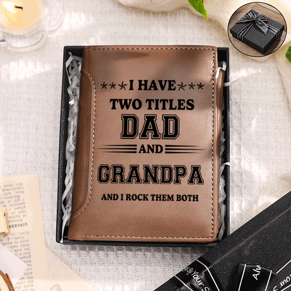 Personalised Dad and Grandpa PU Leather Wallet with Custom 1-6 Names Gift for Dad/ Grandpa | Lorajewel