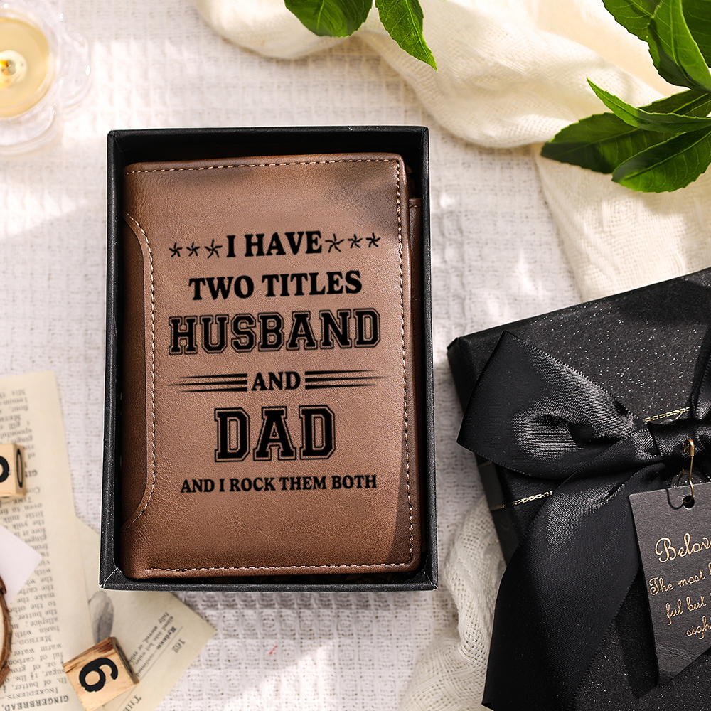Personalized Dad Wallet with Custom 3-10 Names - “First a Husband, Then a Dad” Gift for Dad/ Husband | Lorajewel