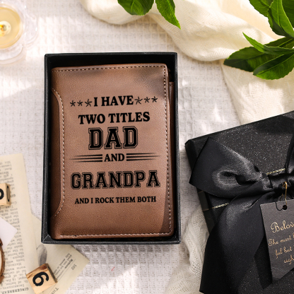 Personalised Dad and Grandpa PU Leather Wallet with Custom 1-6 Names Gift for Dad/ Grandpa | Lorajewel