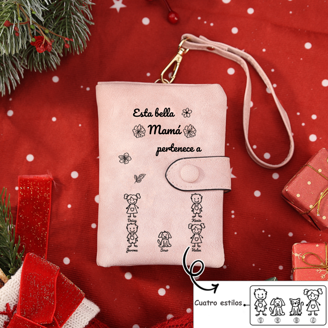 A mi mamá-Cartera, billetera con dibujos seleccionados 5 nombres personalizados monedero clásico para mujer | Jessemade