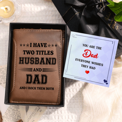 Personalized Dad Wallet with Custom 3-10 Names - “First a Husband, Then a Dad” Gift for Dad/ Husband | Lorajewel