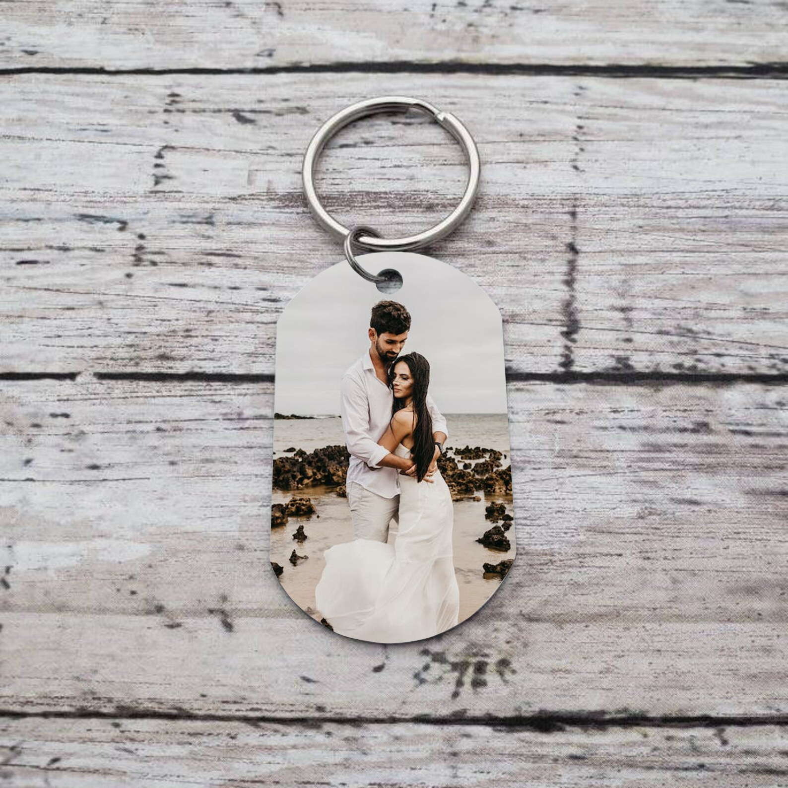 Funny Personalized Photo Keychain "I Love F❤cking You and I F❤cking Love You" Key Ring Gift for Couple