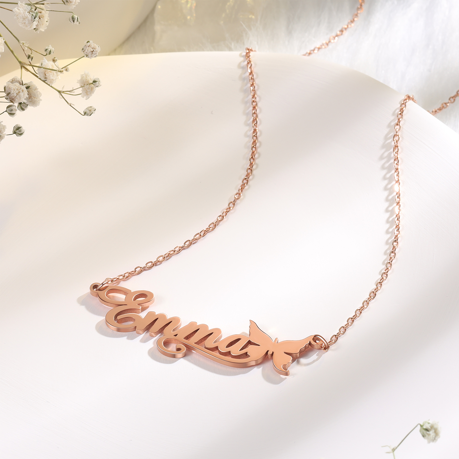 Butterfly Name Necklace Personalized One Name Necklaces Gift for Children