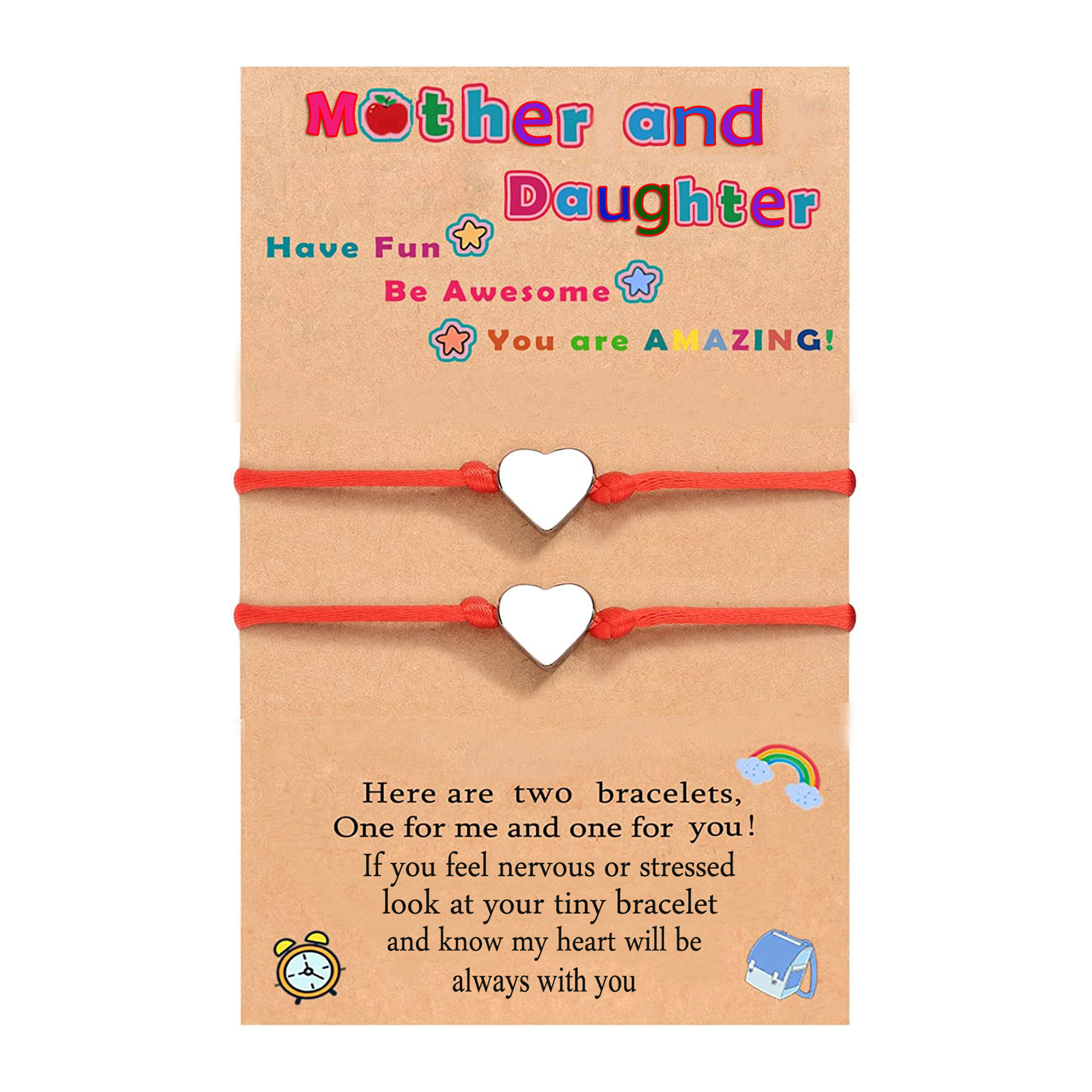 Women Bracelet Dainty Teen Heart Bracelet Back To School Adjustable Bracelet for Girls