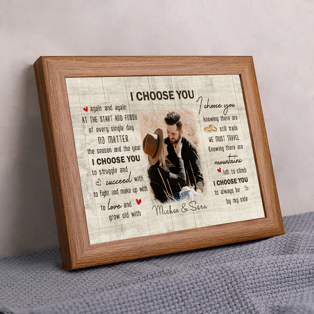 Personalized Photo Frame I Choose You LED Light Shadow Box Valentine's Day Gifts