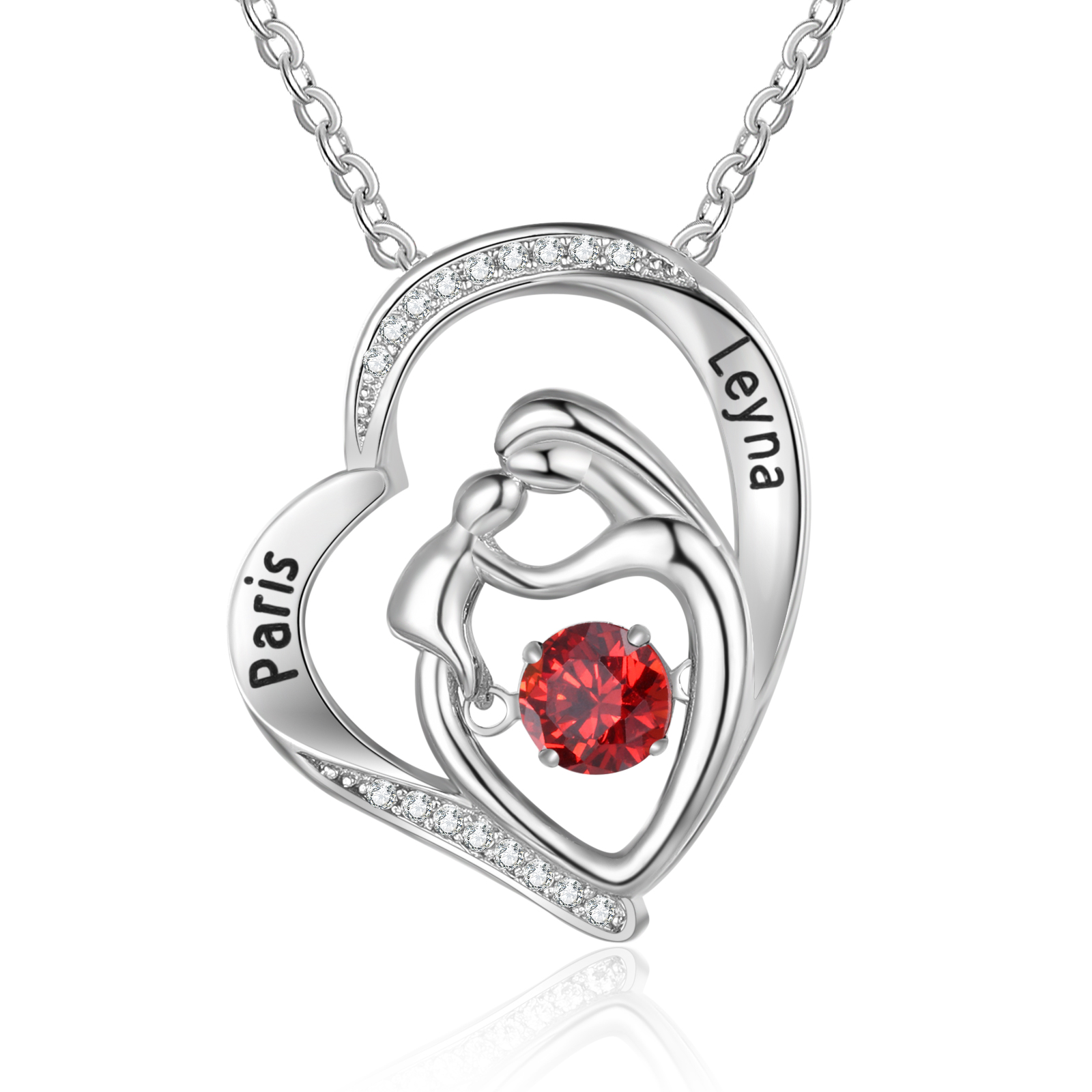 Mother Hold Child Necklace Personalized Birthstone Necklace Gifts For Her