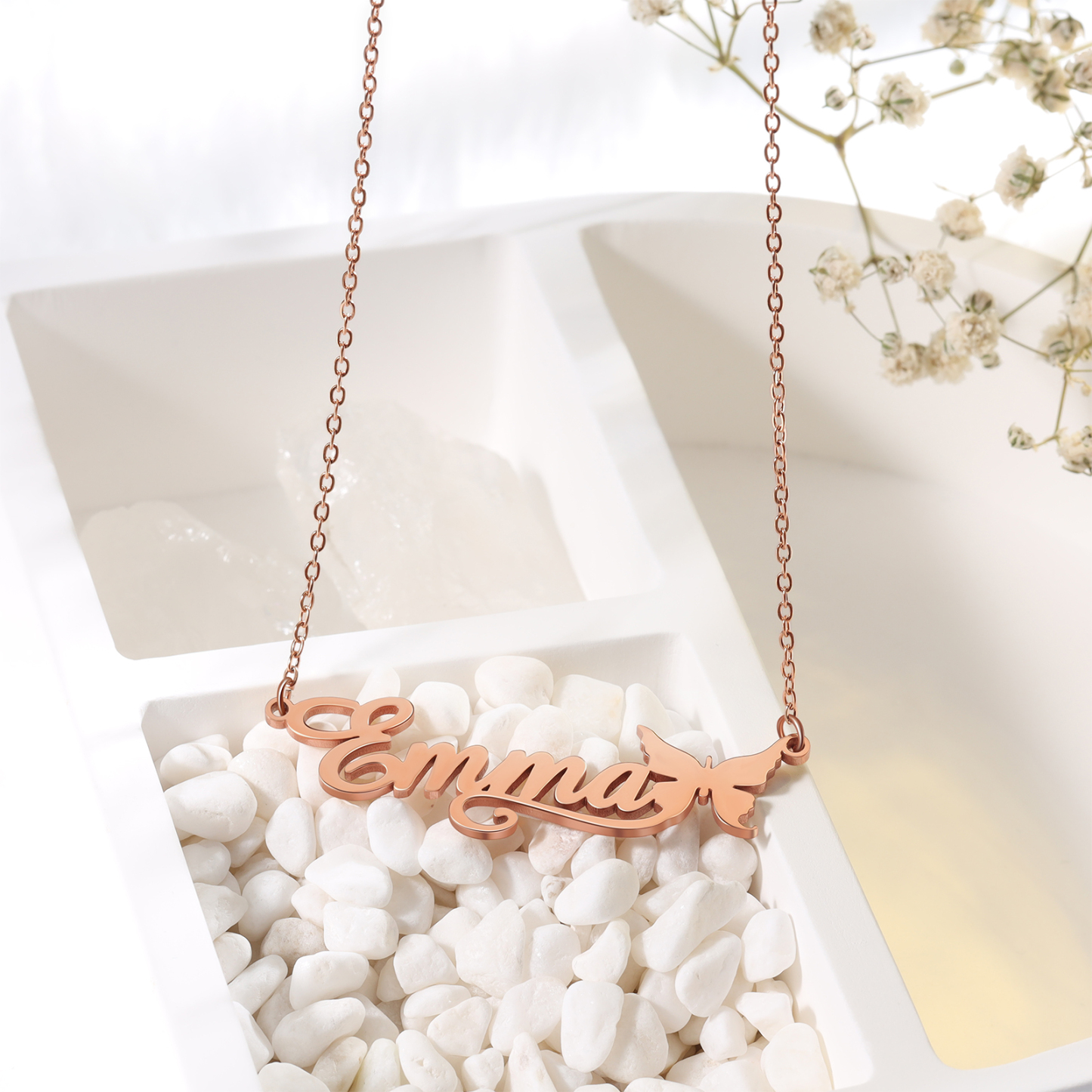 Butterfly Name Necklace Personalized One Name Necklaces Gift for Children