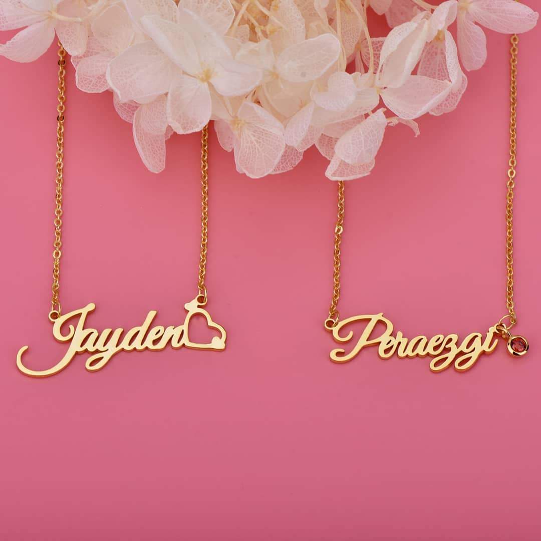 Custom Name Necklace With Birthstone Personalized Name Necklaces