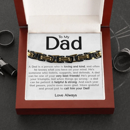 To My Dad Love Always Cuban Link Bracelet Stainless Steel Bracelet Father's Day Gifts
