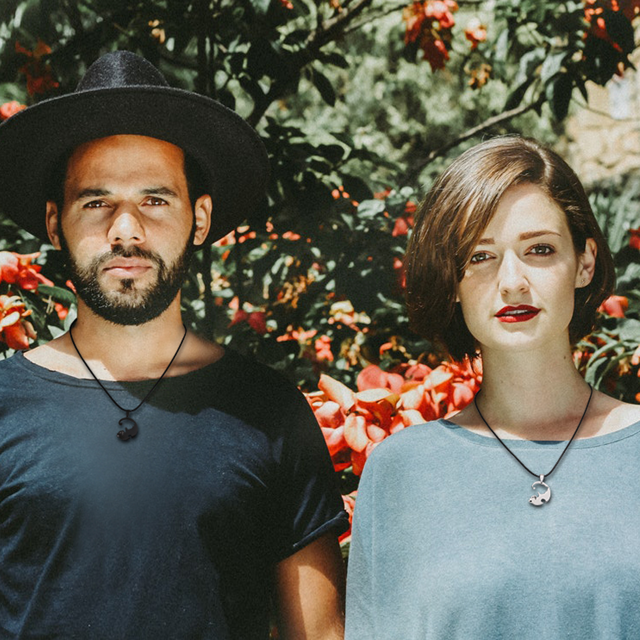 Black and White Cat Keychain Matching Keychain Gifts for Couple