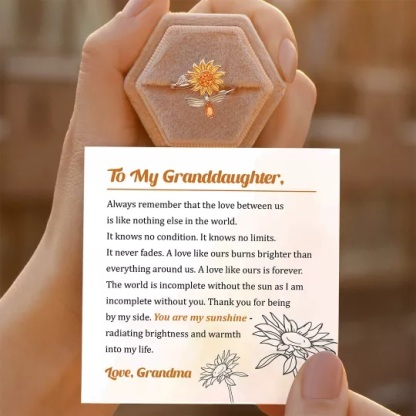 To My Granddaughter Sunflower Fidget Ring "You Are My Sunshine"