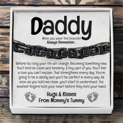 New Daddy Gifts Cuban Link Bracelet Stainless Steel Bracelet Sentimental Gifts