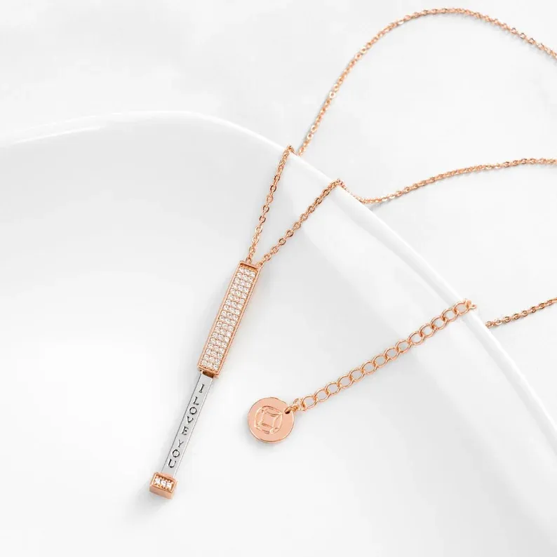 I LOVE YOU Secret Sentiments Necklace Hidden Message Necklace Romantic Valentines Gifts For Her