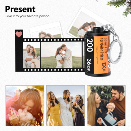 Photo Keychain Personalized Film Camera Roll Multiphoto Colorful Romantic Gifts For Lovers