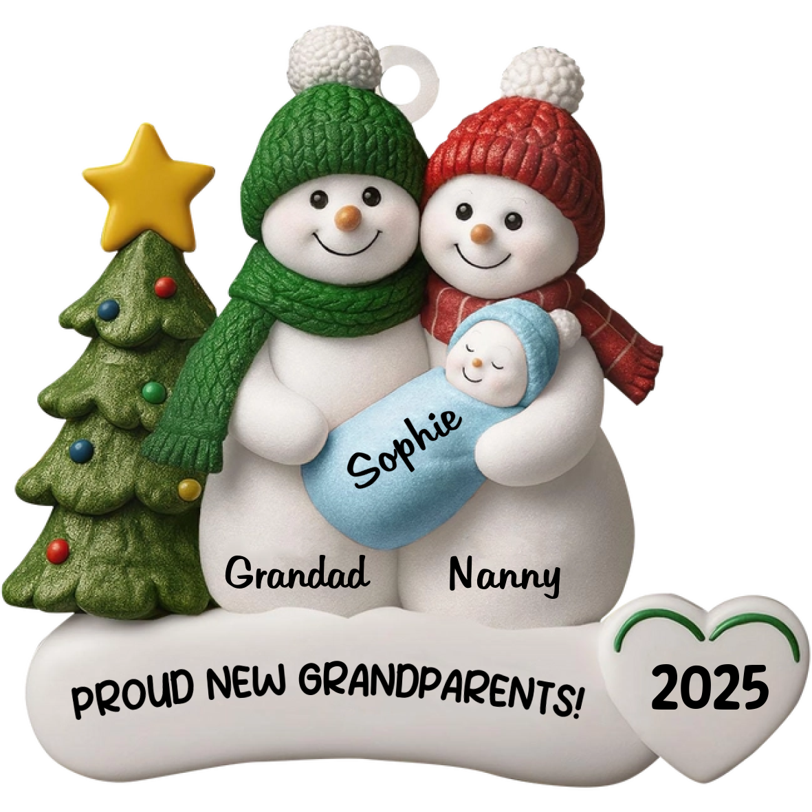 Personalized Family Snowman Ornament 2025