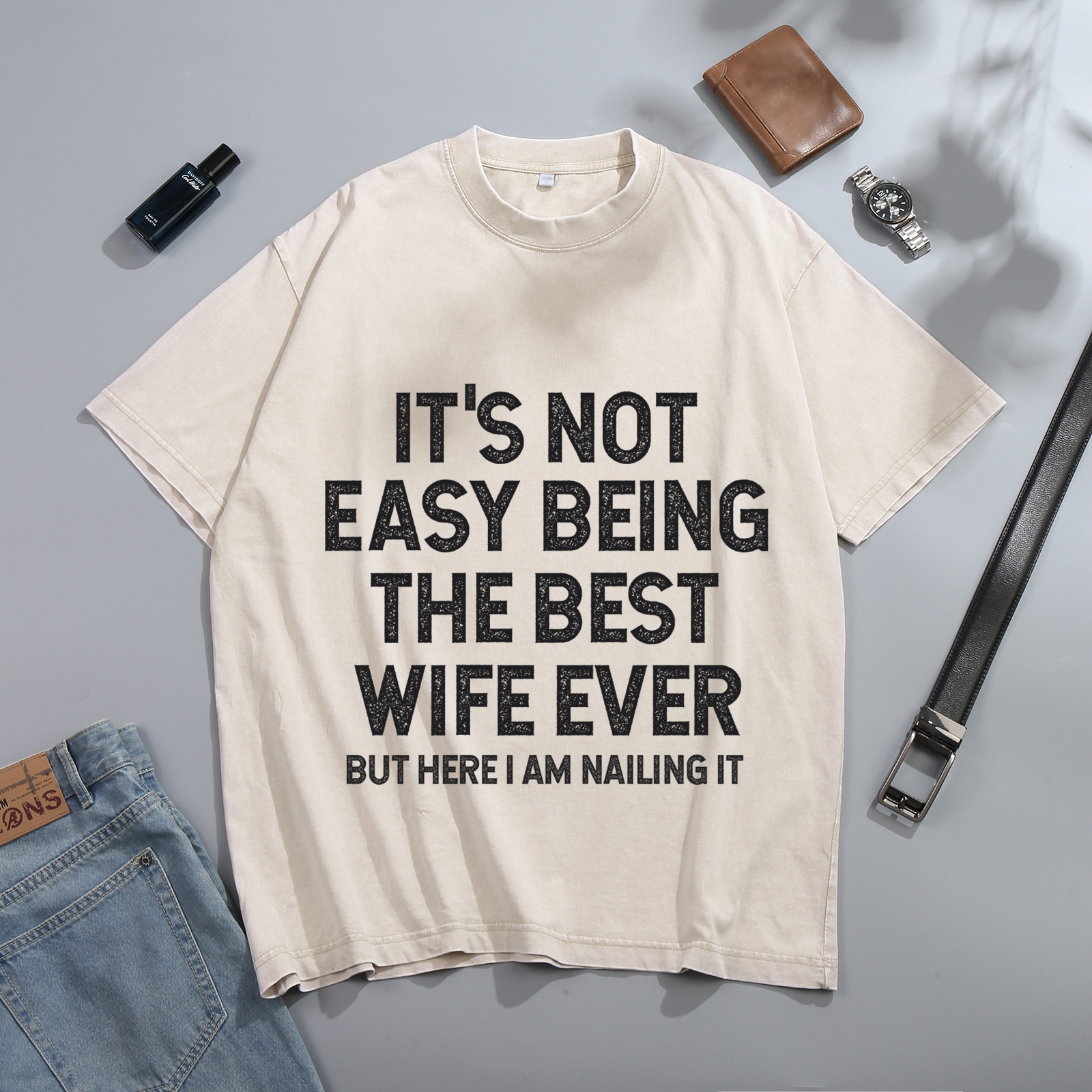 Personalized Couple White T-Shirts Its Not Easy Being the Best Husband or Wife Ever Valentines Day Gift