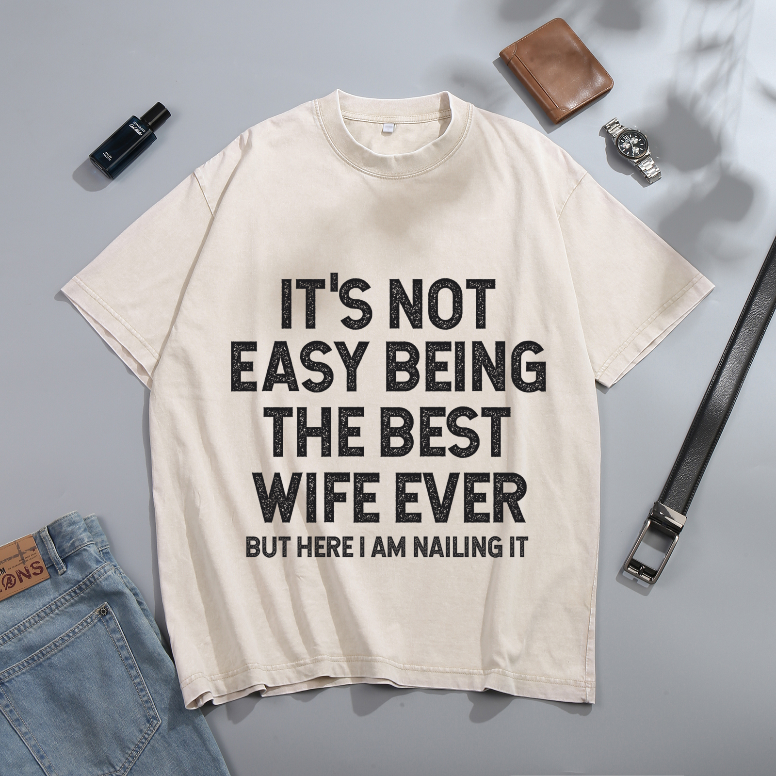 Personalized Couple White T-Shirts Its Not Easy Being the Best Husband or Wife Ever Valentines Day Gift