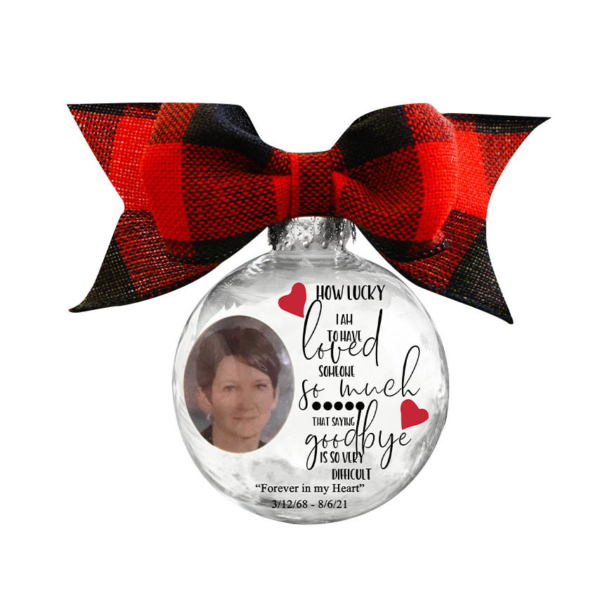 Personalized Photo Ball Ornament Forever in My Heart Memorial Ornament