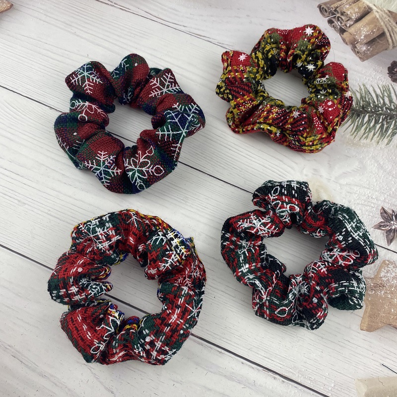 Christmas Scrunchie Set Festive Hair Ties for Holiday Cheer