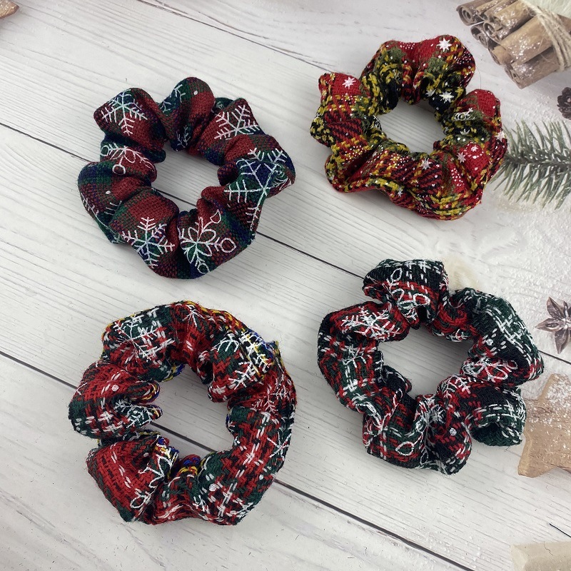 Christmas Scrunchie Set Festive Hair Ties for Holiday Cheer