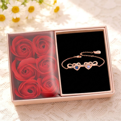 Personalized Linked Heart Bracelet with 2-6 Names