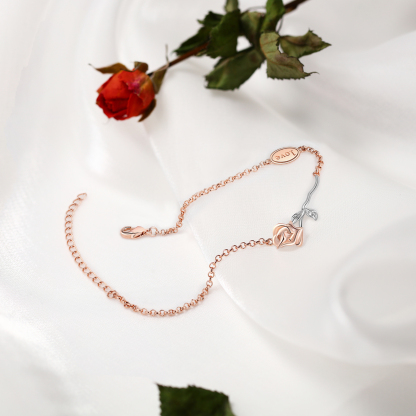 Rose Pendant Bracelet Simple Flower Bracelet for Women