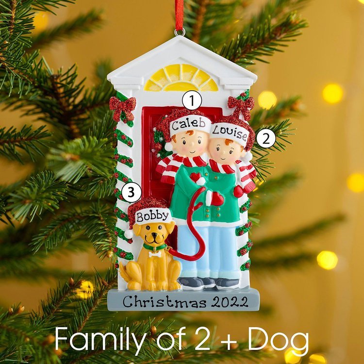 Personalized Family Christmas Ornament Custom 4 Names Hanging Ornament Gifts For Family