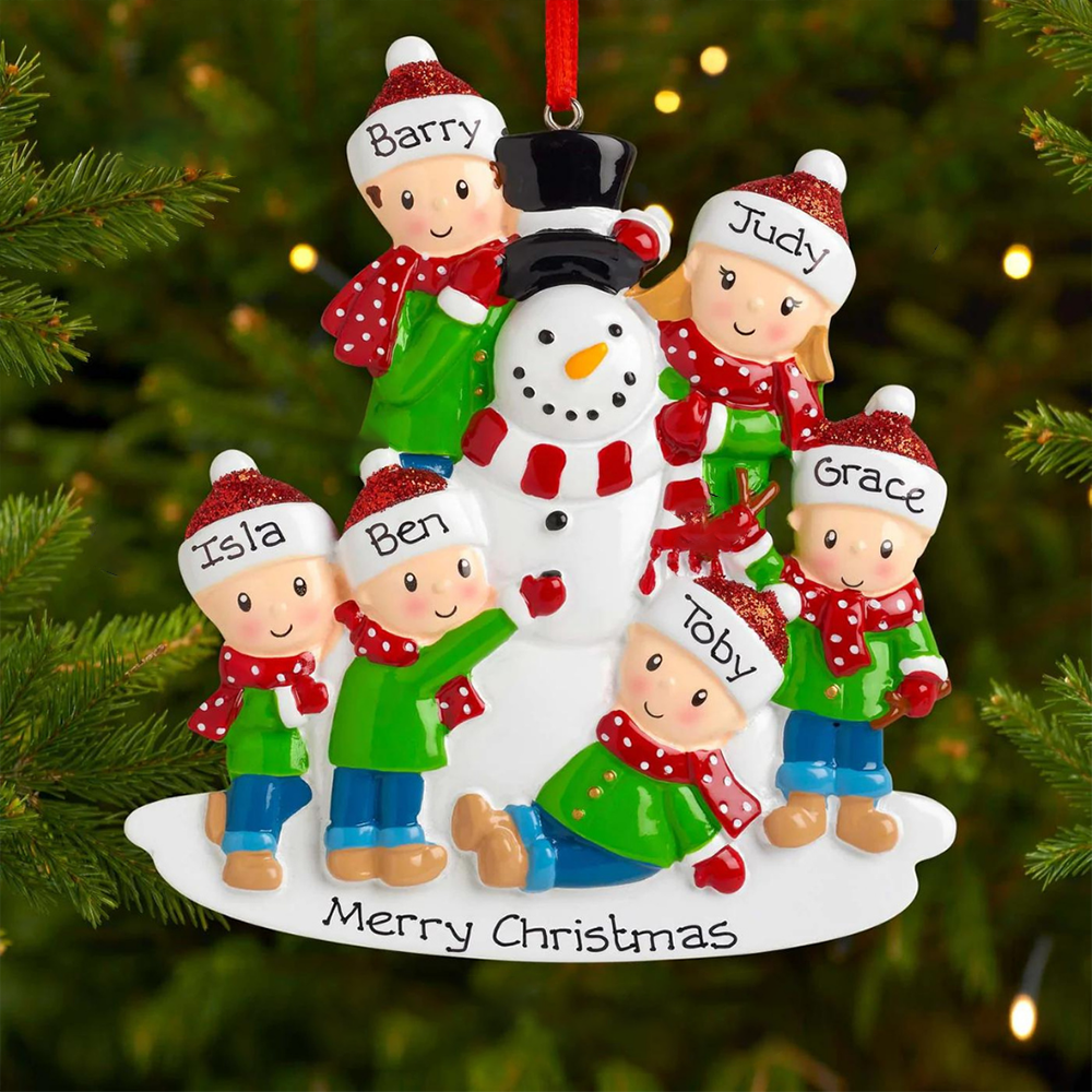 Personalized Family Christmas Ornament Custom 5 Names Hanging Ornament Gifts For Family