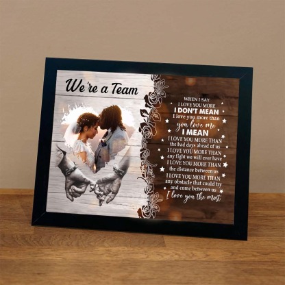 We're A Team Photo Frame for Couple Personalized LED Light Shadow Box