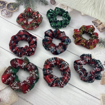 Christmas Scrunchie Set Festive Hair Ties for Holiday Cheer