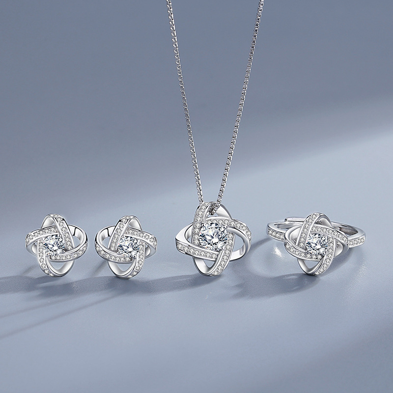 Love Knot Earrings Personalized Birthstone Earrings S925 Sterling Silver Birthday Gifts For Women