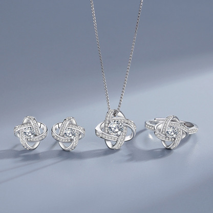 Love Knot Earrings Personalized Birthstone Earrings S925 Sterling Silver Birthday Gifts For Women