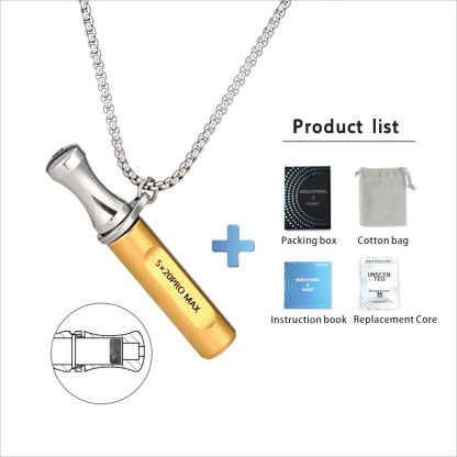 Stainless Steel Breathing Necklace for Anxiety Relief