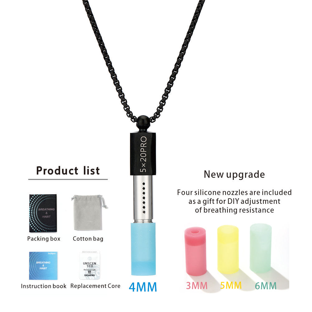 Adjustable Stainless Steel Breath Trainer Necklace